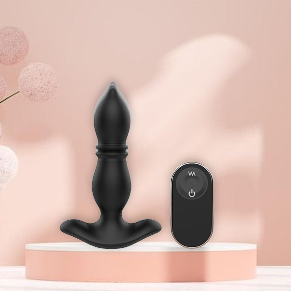 Silicone beginner butt plug with remote control 