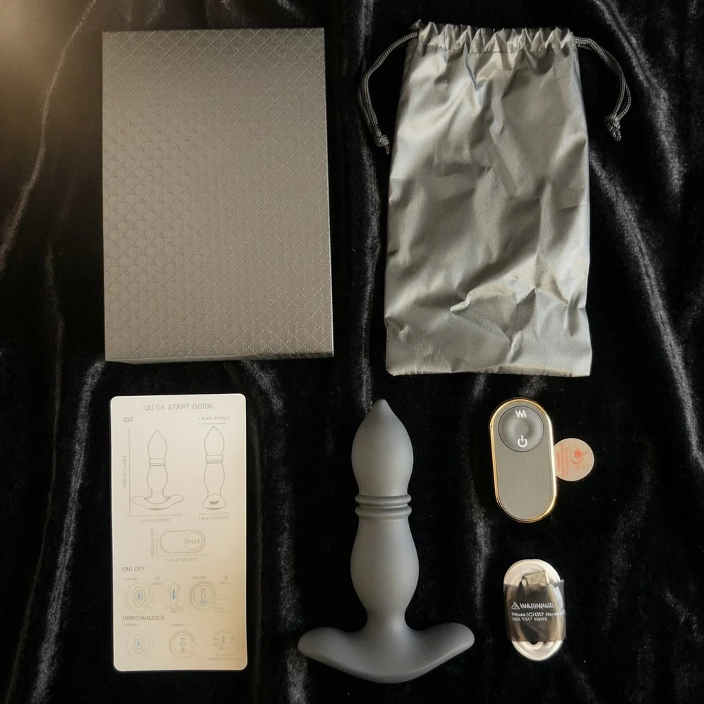 Silicone beginner butt plug with remote control 