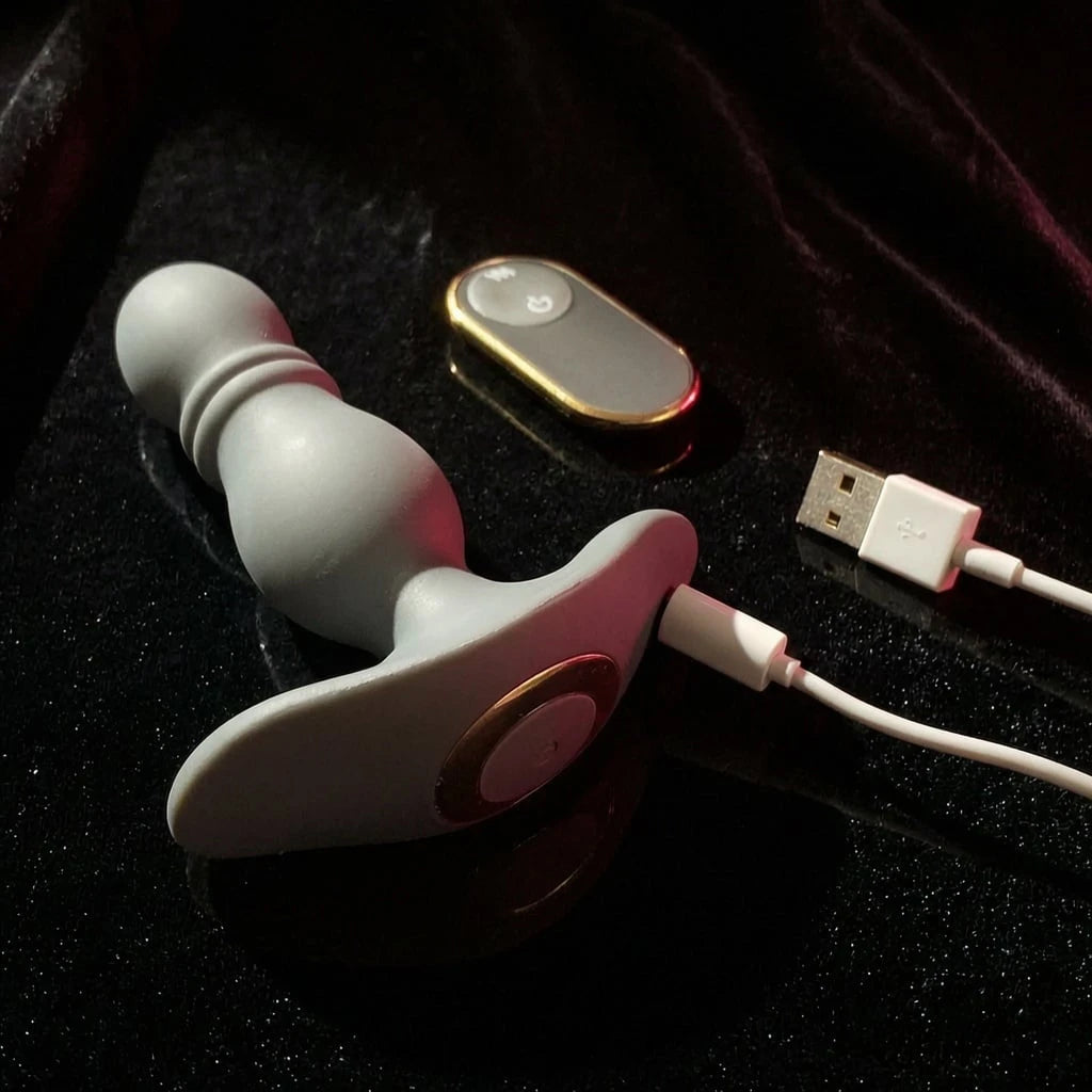Silicone beginner butt plug with remote control 