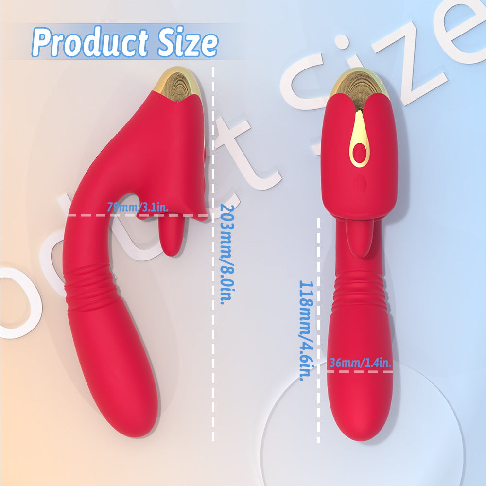 Tongue Clitoral Stimulator Thrusting Vibrator with Waterproof and Rechargeable