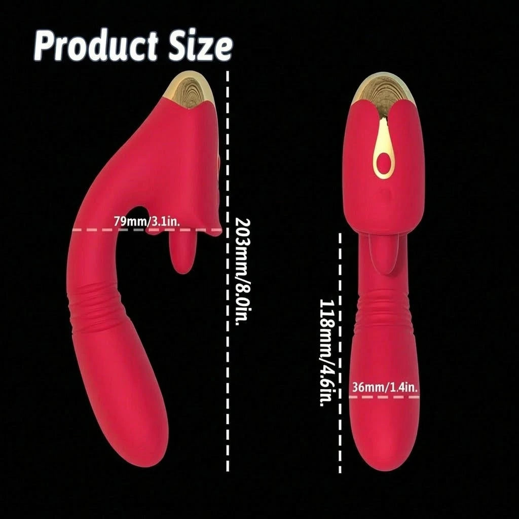 Tongue Clitoral Stimulator Thrusting Vibrator with Waterproof and Rechargeable