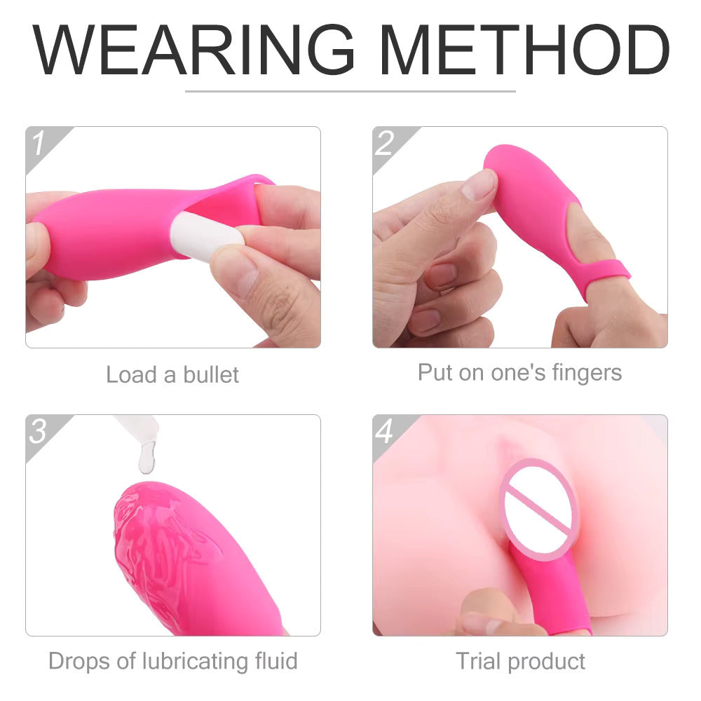 Waterproof and Bullet Design in Pink Finger Vibrator with Waterproof and Rechargeable Designs