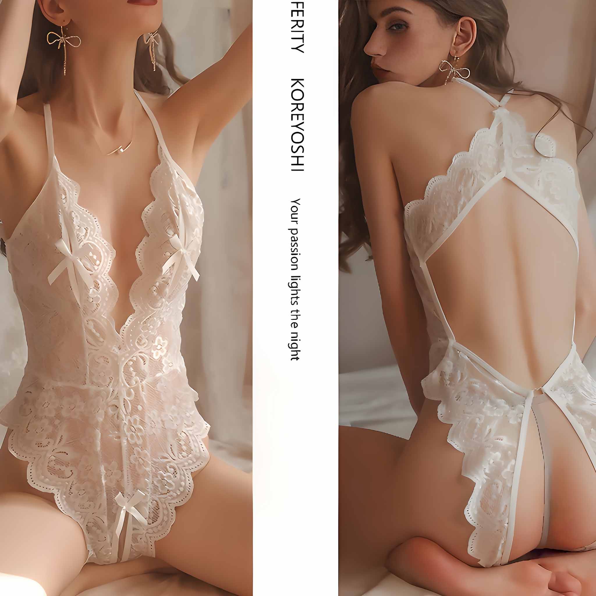 Wildhunni Dare to Dream Black Crotchless Teddy