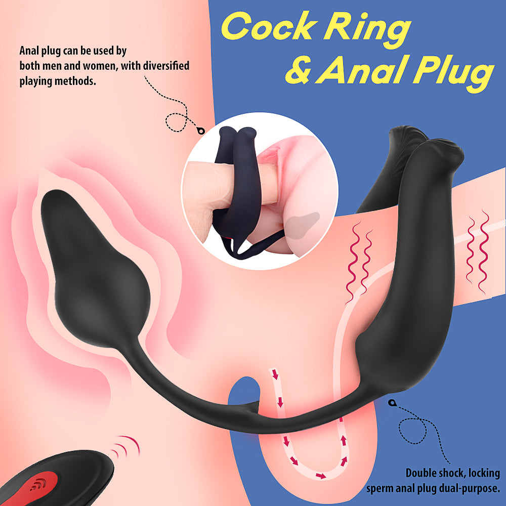Wildhunni's Vibrating Cock Ring with anal plug using soft medical grade silicone, it is perfect for date night.