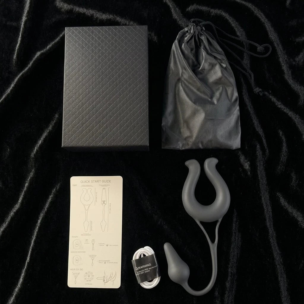 Wildhunni's Vibrating Cock Ring with anal plug using soft medical grade silicone, it is perfect for date night.