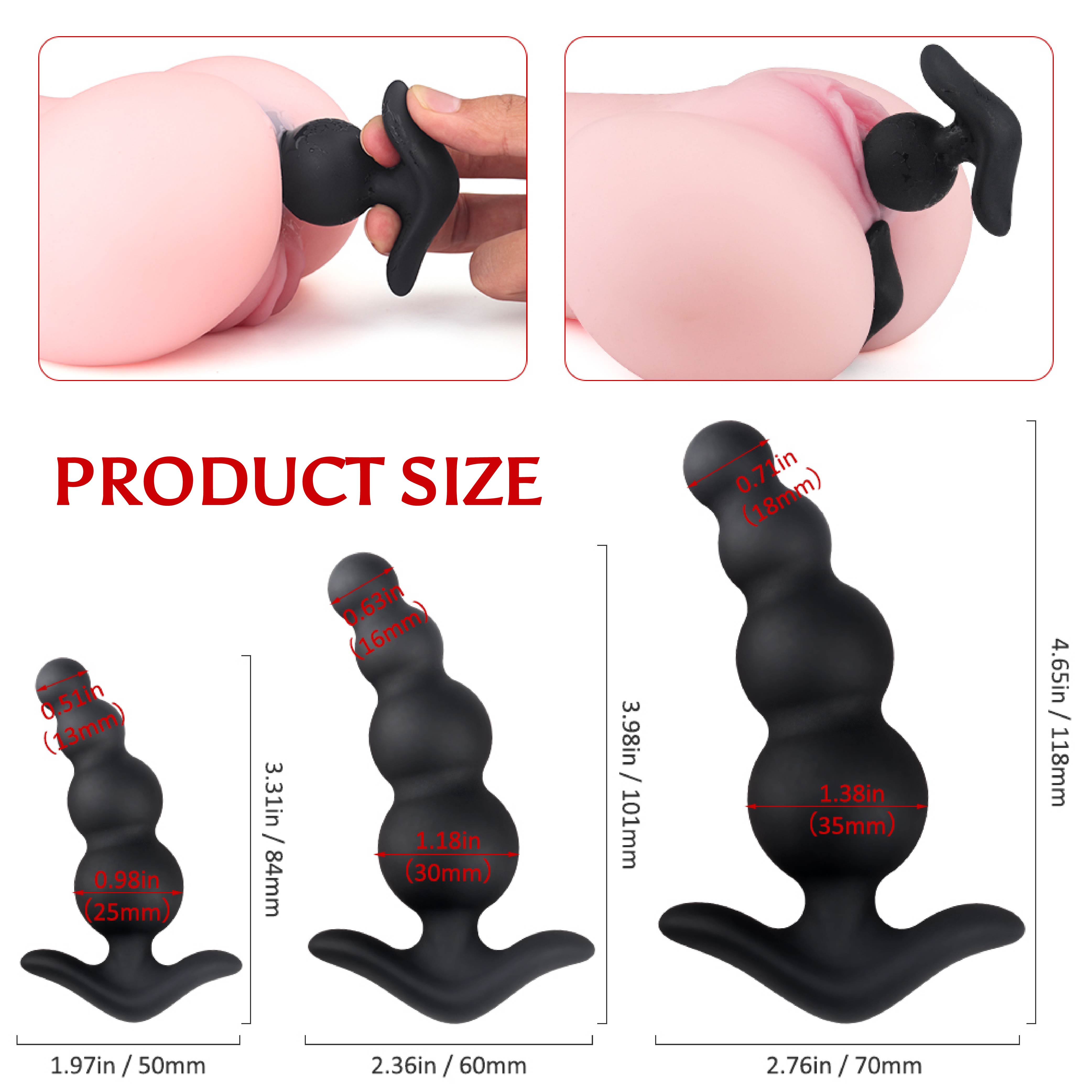 butt plug set beaded and silicone prostate toys anal training kit