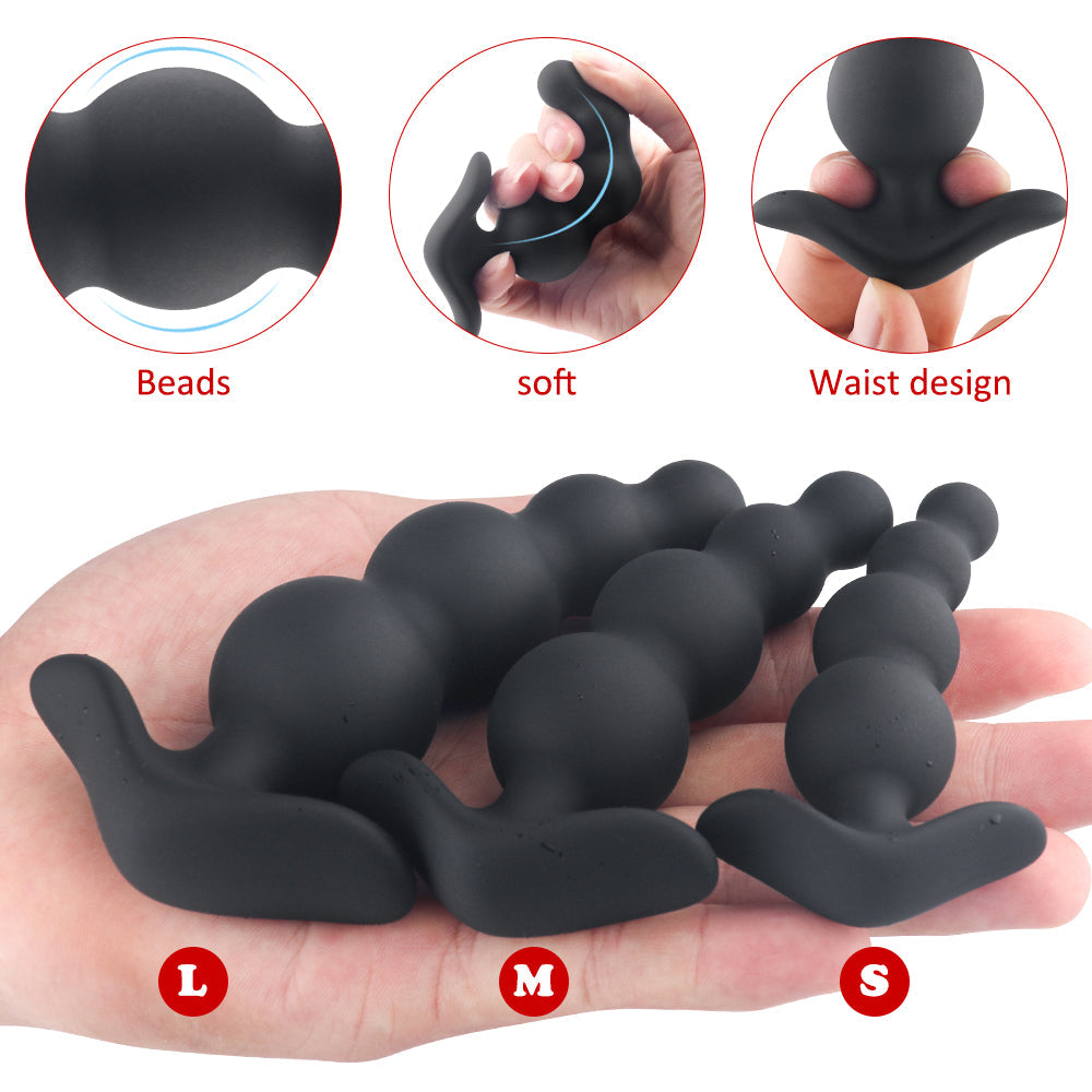 butt plug set beaded and silicone prostate toys anal training kit