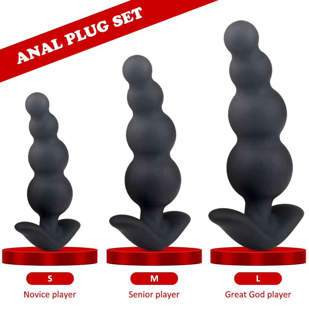 butt plug set beaded and silicone prostate toys anal training kit