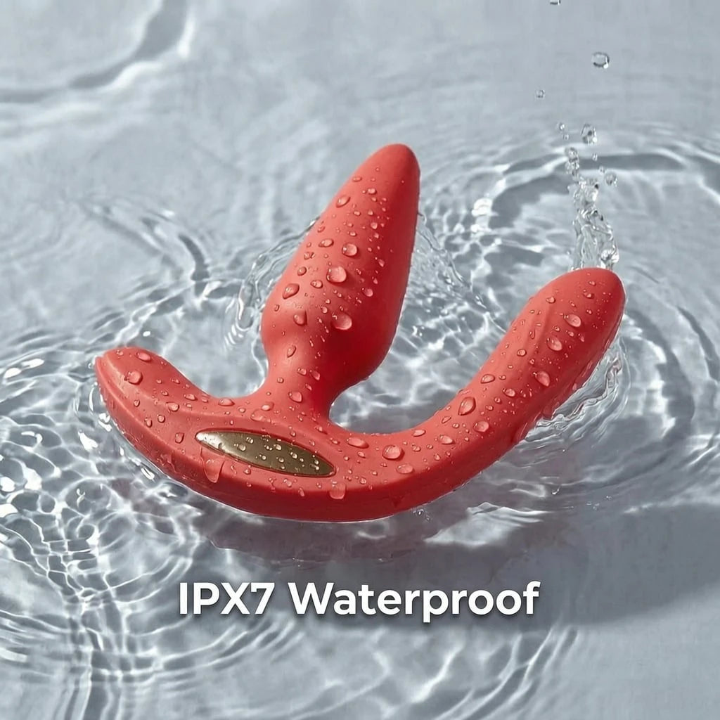 Anal vibrator with clitoral stimulation