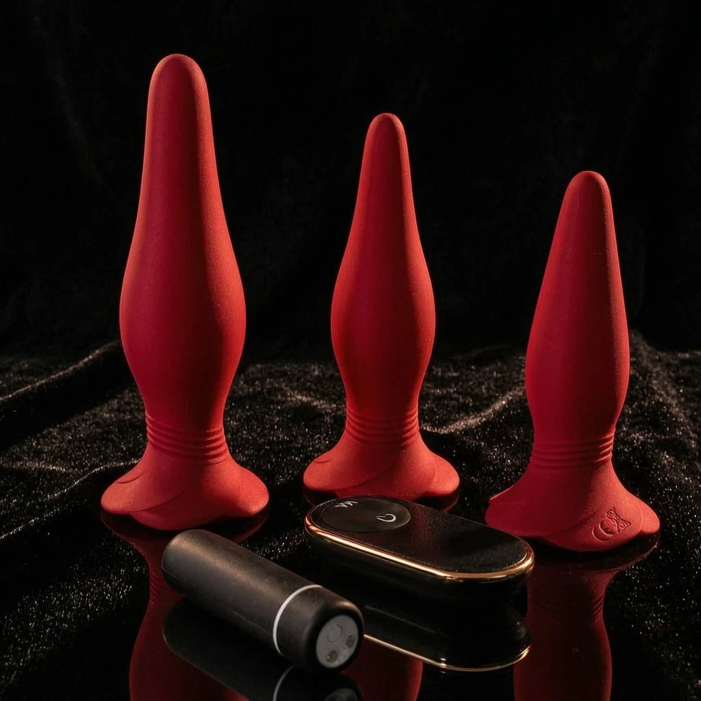 butt plug set tapered remote control anal toys for beginners